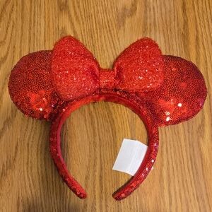 Disney Red Sequin Minnie Mouse Ears Headband